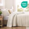 imagedownluxe Micromink Sherpa King Comforter Set  Fluffy Bedding Gray 3D Puff Grid Ultra Soft amp Warm Plush Comforter for Winter 1 Comforter 2 Pillowcases02  Fleece Puff  Beige