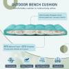 imagedownluxe Outdoor Bench Cushion for Patio Furniture Water Resistant Tufted Overstuffed Porch Swing Cushions Thick Outdoor Loveseat Cushions 44 X 19 X 5 Burgundy Set of 1Teal