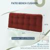 imagedownluxe Outdoor Bench Cushion for Patio Furniture Water Resistant Tufted Overstuffed Porch Swing Cushions Thick Outdoor Loveseat Cushions 44 X 19 X 5 Burgundy Set of 1Brick Red