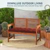 imagedownluxe Outdoor Bench Cushion for Patio Furniture Water Resistant Tufted Overstuffed Porch Swing Cushions Thick Outdoor Loveseat Cushions 44 X 19 X 5 Burgundy Set of 1Brick Red