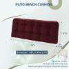 imagedownluxe Outdoor Bench Cushion for Patio Furniture Water Resistant Tufted Overstuffed Porch Swing Cushions Thick Outdoor Loveseat Cushions 44 X 19 X 5 Burgundy Set of 1Burgundy