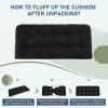 imagedownluxe Outdoor Bench Cushion for Patio Furniture Water Resistant Tufted Overstuffed Porch Swing Cushions Thick Outdoor Loveseat Cushions 44 X 19 X 5 Burgundy Set of 1Black