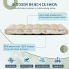 imagedownluxe Outdoor Bench Cushion for Patio Furniture Water Resistant Tufted Overstuffed Porch Swing Cushions Thick Outdoor Loveseat Cushions 44 X 19 X 5 Burgundy Set of 1Beige