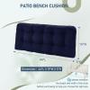 imagedownluxe Outdoor Bench Cushion for Patio Furniture Water Resistant Tufted Overstuffed Porch Swing Cushions Thick Outdoor Loveseat Cushions 44 X 19 X 5 Burgundy Set of 1Navy