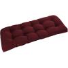 imagedownluxe Outdoor Bench Cushion for Patio Furniture Water Resistant Tufted Overstuffed Porch Swing Cushions Thick Outdoor Loveseat Cushions 44 X 19 X 5 Burgundy Set of 1Burgundy
