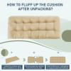 imagedownluxe Outdoor Bench Cushion for Patio Furniture Water Resistant Tufted Overstuffed Porch Swing Cushions Thick Outdoor Loveseat Cushions 44 X 19 X 5 Burgundy Set of 1Khaki