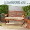 imagedownluxe Outdoor Bench Cushion for Patio Furniture Water Resistant Tufted Overstuffed Porch Swing Cushions Thick Outdoor Loveseat Cushions 44 X 19 X 5 Burgundy Set of 1Beige