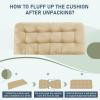 imagedownluxe Outdoor Bench Cushion for Patio Furniture Water Resistant Tufted Overstuffed Porch Swing Cushions Thick Outdoor Loveseat Cushions 44 X 19 X 5 Burgundy Set of 1Khaki