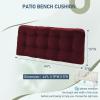 imagedownluxe Outdoor Bench Cushion for Patio Furniture Water Resistant Tufted Overstuffed Porch Swing Cushions Thick Outdoor Loveseat Cushions 44 X 19 X 5 Burgundy Set of 1Burgundy