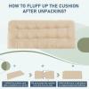imagedownluxe Outdoor Bench Cushion for Patio Furniture Water Resistant Tufted Overstuffed Porch Swing Cushions Thick Outdoor Loveseat Cushions 44 X 19 X 5 Burgundy Set of 1Beige