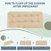 imagedownluxe Outdoor Bench Cushion for Patio Furniture Water Resistant Tufted Overstuffed Porch Swing Cushions Thick Outdoor Loveseat Cushions 44 X 19 X 5 Burgundy Set of 1Beige