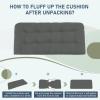 imagedownluxe Outdoor Bench Cushion for Patio Furniture Water Resistant Tufted Overstuffed Porch Swing Cushions Thick Outdoor Loveseat Cushions 44 X 19 X 5 Burgundy Set of 1Dark Grey
