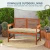 imagedownluxe Outdoor Bench Cushion for Patio Furniture Water Resistant Tufted Overstuffed Porch Swing Cushions Thick Outdoor Loveseat Cushions 44 X 19 X 5 Burgundy Set of 1Khaki