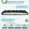 imagedownluxe Outdoor Bench Cushion for Patio Furniture Water Resistant Tufted Overstuffed Porch Swing Cushions Thick Outdoor Loveseat Cushions 44 X 19 X 5 Burgundy Set of 1Black