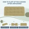 imagedownluxe Outdoor Bench Cushion for Patio Furniture Water Resistant Tufted Overstuffed Porch Swing Cushions Thick Outdoor Loveseat Cushions 44 X 19 X 5 Burgundy Set of 1Khaki