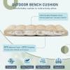 imagedownluxe Outdoor Bench Cushion for Patio Furniture Water Resistant Tufted Overstuffed Porch Swing Cushions Thick Outdoor Loveseat Cushions 44 X 19 X 5 Burgundy Set of 1Beige