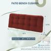 imagedownluxe Outdoor Bench Cushion for Patio Furniture Water Resistant Tufted Overstuffed Porch Swing Cushions Thick Outdoor Loveseat Cushions 44 X 19 X 5 Burgundy Set of 1Brick Red
