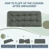 imagedownluxe Outdoor Bench Cushion for Patio Furniture Water Resistant Tufted Overstuffed Porch Swing Cushions Thick Outdoor Loveseat Cushions 44 X 19 X 5 Burgundy Set of 1Dark Grey