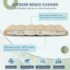 imagedownluxe Outdoor Bench Cushion for Patio Furniture Water Resistant Tufted Overstuffed Porch Swing Cushions Thick Outdoor Loveseat Cushions 44 X 19 X 5 Burgundy Set of 1Khaki