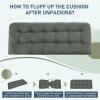 imagedownluxe Outdoor Bench Cushion for Patio Furniture Water Resistant Tufted Overstuffed Porch Swing Cushions Thick Outdoor Loveseat Cushions 44 X 19 X 5 Burgundy Set of 1Dark Grey