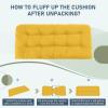 imagedownluxe Outdoor Bench Cushion for Patio Furniture Water Resistant Tufted Overstuffed Porch Swing Cushions Thick Outdoor Loveseat Cushions 44 X 19 X 5 Burgundy Set of 1Yellow