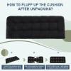 imagedownluxe Outdoor Bench Cushion for Patio Furniture Water Resistant Tufted Overstuffed Porch Swing Cushions Thick Outdoor Loveseat Cushions 44 X 19 X 5 Burgundy Set of 1Black