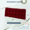 imagedownluxe Outdoor Bench Cushion for Patio Furniture Water Resistant Tufted Overstuffed Porch Swing Cushions Thick Outdoor Loveseat Cushions 44 X 19 X 5 Burgundy Set of 1Burgundy