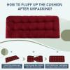 imagedownluxe Outdoor Bench Cushion for Patio Furniture Water Resistant Tufted Overstuffed Porch Swing Cushions Thick Outdoor Loveseat Cushions 44 X 19 X 5 Burgundy Set of 1Burgundy
