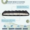 imagedownluxe Outdoor Bench Cushion for Patio Furniture Water Resistant Tufted Overstuffed Porch Swing Cushions Thick Outdoor Loveseat Cushions 44 X 19 X 5 Burgundy Set of 1Black