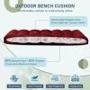 imagedownluxe Outdoor Bench Cushion for Patio Furniture Water Resistant Tufted Overstuffed Porch Swing Cushions Thick Outdoor Loveseat Cushions 44 X 19 X 5 Burgundy Set of 1Burgundy