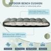 imagedownluxe Outdoor Bench Cushion for Patio Furniture Water Resistant Tufted Overstuffed Porch Swing Cushions Thick Outdoor Loveseat Cushions 44 X 19 X 5 Burgundy Set of 1Dark Grey