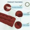 imagedownluxe Outdoor Bench Cushion for Patio Furniture Water Resistant Tufted Overstuffed Porch Swing Cushions Thick Outdoor Loveseat Cushions 44 X 19 X 5 Burgundy Set of 1Brick Red