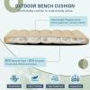 imagedownluxe Outdoor Bench Cushion for Patio Furniture Water Resistant Tufted Overstuffed Porch Swing Cushions Thick Outdoor Loveseat Cushions 44 X 19 X 5 Burgundy Set of 1Khaki
