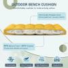 imagedownluxe Outdoor Bench Cushion for Patio Furniture Water Resistant Tufted Overstuffed Porch Swing Cushions Thick Outdoor Loveseat Cushions 44 X 19 X 5 Burgundy Set of 1Yellow