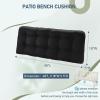 imagedownluxe Outdoor Bench Cushion for Patio Furniture Water Resistant Tufted Overstuffed Porch Swing Cushions Thick Outdoor Loveseat Cushions 44 X 19 X 5 Burgundy Set of 1Black