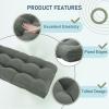 imagedownluxe Outdoor Bench Cushion for Patio Furniture Water Resistant Tufted Overstuffed Porch Swing Cushions Thick Outdoor Loveseat Cushions 44 X 19 X 5 Burgundy Set of 1Dark Grey