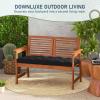 imagedownluxe Outdoor Bench Cushion for Patio Furniture Water Resistant Tufted Overstuffed Porch Swing Cushions Thick Outdoor Loveseat Cushions 44 X 19 X 5 Burgundy Set of 1Black