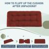 imagedownluxe Outdoor Bench Cushion for Patio Furniture Water Resistant Tufted Overstuffed Porch Swing Cushions Thick Outdoor Loveseat Cushions 44 X 19 X 5 Burgundy Set of 1Brick Red
