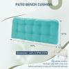 imagedownluxe Outdoor Bench Cushion for Patio Furniture Water Resistant Tufted Overstuffed Porch Swing Cushions Thick Outdoor Loveseat Cushions 44 X 19 X 5 Burgundy Set of 1Teal