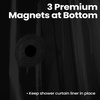 image:imagedownluxe Shower Curtain Liner PEVA Plastic Shower Liner with 3 Magnets 72 x 72 Waterproof Bathroom Curtain 4G Clear with Suction Cups 1 PackBlack