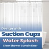 image:imagedownluxe Shower Curtain Liner PEVA Plastic Shower Liner with 3 Magnets 72 x 72 Waterproof Bathroom Curtain 4G Clear with Suction Cups 1 Pack1a Clear 4g Suction Cups