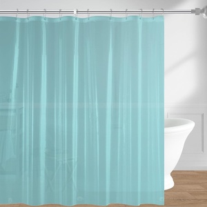 image:imagedownluxe Shower Curtain Liner PEVA Plastic Shower Liner with 3 Magnets 72 x 72 Waterproof Bathroom Curtain 4G Clear with Suction Cups 1 PackBlue