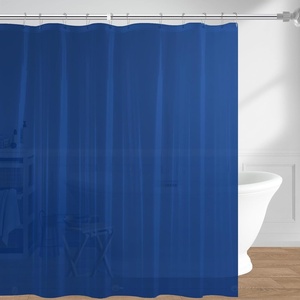 image:imagedownluxe Shower Curtain Liner PEVA Plastic Shower Liner with 3 Magnets 72 x 72 Waterproof Bathroom Curtain 4G Clear with Suction Cups 1 PackNavy