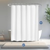 image:imagedownluxe Waterproof Fabric Shower Curtain Liner Soft Cloth Shower Liner with Magnets Machine Washable amp Hotel Quality Bathroom Curtain 70 W x 72 L Waffle WhiteWaffle White