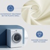 image:imagedownluxe Waterproof Fabric Shower Curtain Liner Soft Cloth Shower Liner with Magnets Machine Washable amp Hotel Quality Bathroom Curtain 70 W x 72 L Waffle WhiteIvory