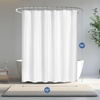 image:imagedownluxe Waterproof Fabric Shower Curtain Liner Soft Cloth Shower Liner with Magnets Machine Washable amp Hotel Quality Bathroom Curtain 70 W x 72 L Waffle WhiteWaffle White