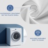 image:imagedownluxe Waterproof Fabric Shower Curtain Liner Soft Cloth Shower Liner with Magnets Machine Washable amp Hotel Quality Bathroom Curtain 70 W x 72 L Waffle WhiteWhite