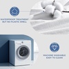 image:imagedownluxe Waterproof Fabric Shower Curtain Liner Soft Cloth Shower Liner with Magnets Machine Washable amp Hotel Quality Bathroom Curtain 70 W x 72 L Waffle WhiteWaffle White