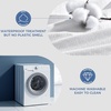 image:imagedownluxe Waterproof Fabric Shower Curtain Liner Soft Cloth Shower Liner with Magnets Machine Washable amp Hotel Quality Bathroom Curtain 70 W x 72 L Waffle WhiteWaffle White