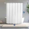 image:imagedownluxe Waterproof Fabric Shower Curtain Liner Soft Cloth Shower Liner with Magnets Machine Washable amp Hotel Quality Bathroom Curtain 70 W x 72 L Waffle WhiteWhite